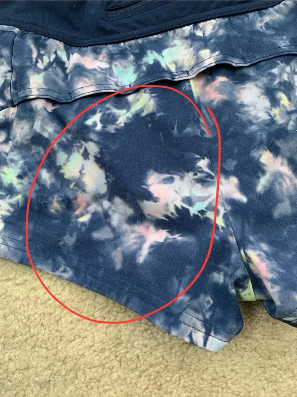 Athleta Girl Size Medium, 8-10, Blue Tie Dye Athletic Shorts